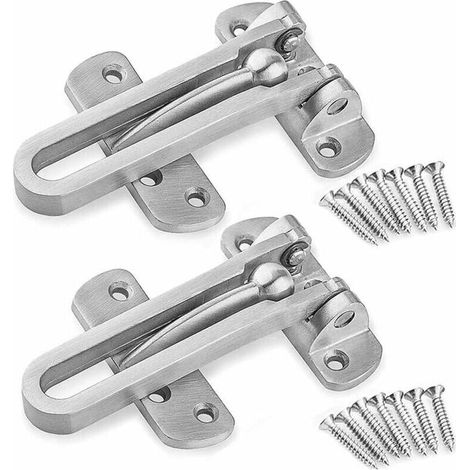 Entrebailleur de Sécurité Porte Acier Fenêtre Garde Verrou Porte d'Entrée Sans Chaîne Loquet de Verrouillage Pour Fenêtre Porte, Empêche l'Entrée Par Effraction,(2Pcs,Dessin) (1/5)
