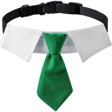 Collier Chien Avec Cravate - Ajustable - Pour Cérémonie Mariage Ou Diplôme - Tailles S M L - 1 Pièce (1/5)