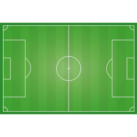 Papier peint panoramique stade de foot chambre garçon | Tapisserie panoramique football chambre enfant | Papier peint panoramique vert & blanc - 267 x 400 cm (4 pièces) (1/2)