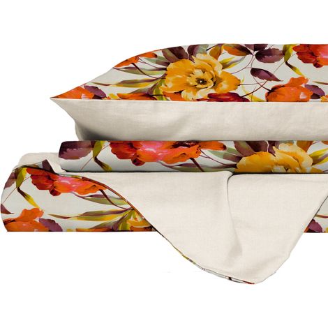 Copripiumino Matrimoniale con Federe Stampato in Puro Cotone Alba (1/3)