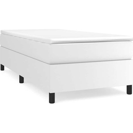 Maison Exclusive - Boxspringbettgestell Weiß 90x200 cm Kunstleder (1/5)