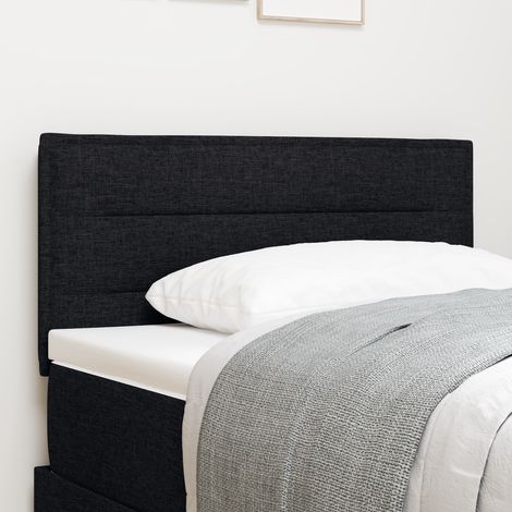 LED Headboard with LED Strip Lights Manual Black 80 cm Fabric vidaXL
