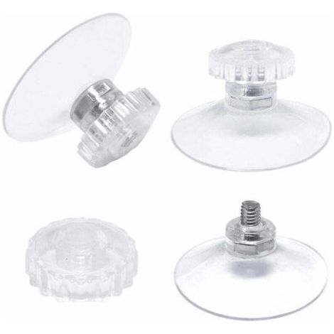 30er Set Saugnäpfe mit Gewinde und Rändelmuttern Ø 45 mm, transparent, für Auto, Camping, Fenster, Sonnenblende, TRIMEC