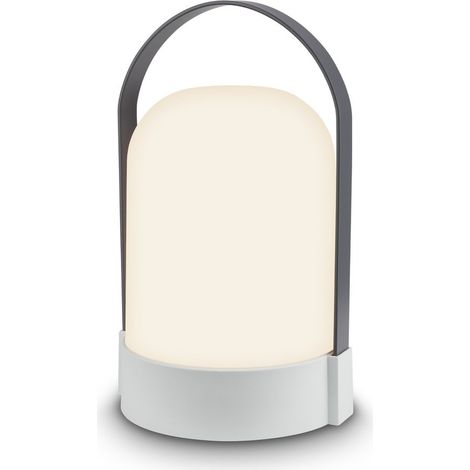 Briloner Lampada da tavolo senza fili 24 cm 1 W 90 lm 3000 K bianco caldo dimmerabile grigio chiaro - Lampada a batteria soggiorno giardino balcone