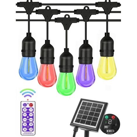 Catena luminosa solare da esterno giardino 10M - 10 lampadine luce RGB MZ-LXY