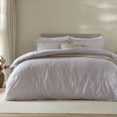 Ensemble de Housse de Couette Rayé (Mauve-Double) (1/4)