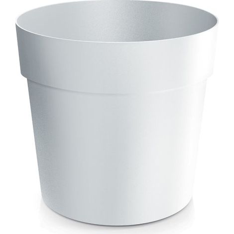 Klassischer weißer runder Kunststoffblumentopf 10,9 cm Grower