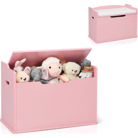 2-in-1 Modern Flip-top Storage Chest Wooden Storage Organizer Bench Toy Box Unit (1/5)