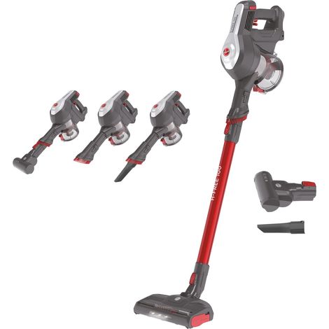 Hoover H-FREE 100 HF122GPT 011 Aspirapolvere Elettrica Senza Fili, Senza Sacco, 170W, 0,9 L, Ciclonico, Mini Turbo Spazzola, Autonomia 40 Min, Rosso (1/5)