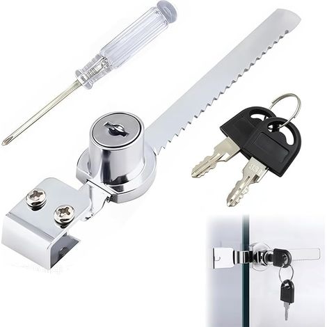 1 Set Serrure Pour Porte En Verre Avec Clé, Verrou Pour Terrarium Porte Coulissante, Serrure Pour Vitrine Vivarium, Tournevis Inclus, En Acier Inoxydable, Pour Vitrine, Terrarium, Armoire (1/5)