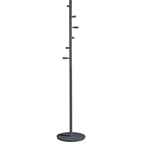 Perchero moderno mod. 401 herrajes cromo satinado lacado azabache, 185 cm(alto)35 cm(ancho)35 cm(largo) (1/2)