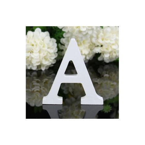 LETTERA "A" IN LEGNO BIANCO 12CM ALFABETO MATRIMONI COMPLEANNI DECORAZIONI FESTA
