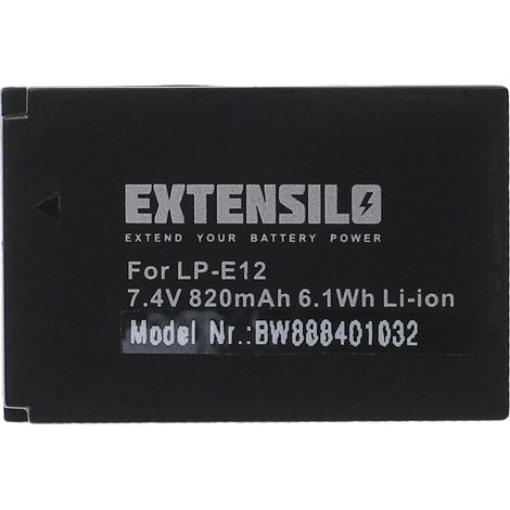 EXTENSILO Akku kompatibel mit Canon EOS-M, EOS-M50, EOS-M2, EOS-M100, EOS-M10 Kamera (820 mAh, 7,4 V, Li-Ion) (1/3)