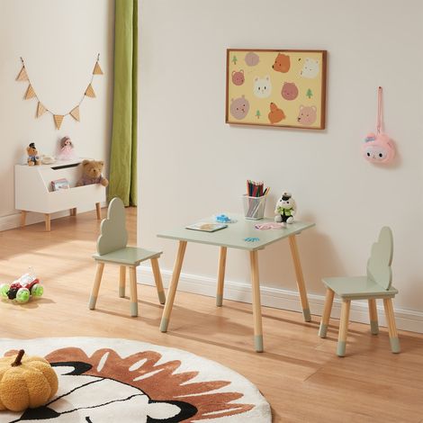 Kindersitzgruppe Hovle mit Wolken-Design Mintgrün [en.casa]