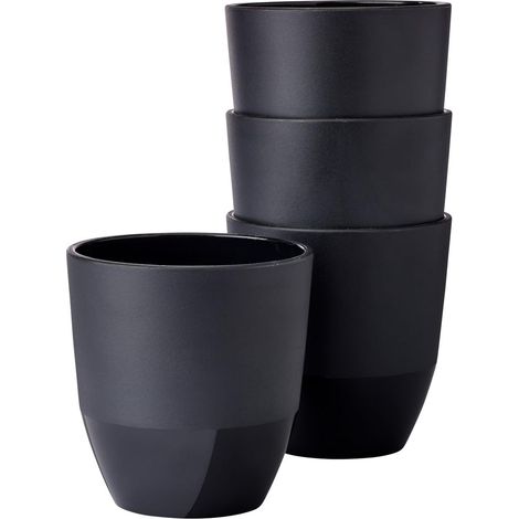Goblet 4 pièces Silueta - Tasse à thé et à café - Lavable au lave-vaisselle et résistant au micro-ondes - Vaisselle - 200 ml - Nordic black (1/5)