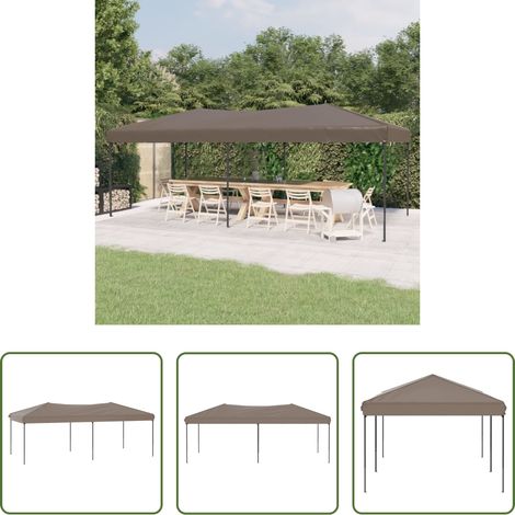 vidaXL Freizeitzelt - Partyzelt Faltbar Taupe 3x6 m (1/5)