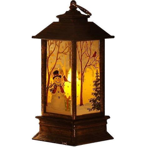 Luces nocturnas, decoración de escritorio, muñeco de nieve dorado navideño (1/5)