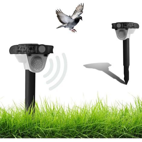 Fishtec – 270° Solar-Schallschutzgerät – IPX4 wasserdicht – LED-Blitz – Infrarot-Erkennung zur Abwehr von Vögeln und Schädlingen – Selbstversorgend mit Solarpanel (1/5)