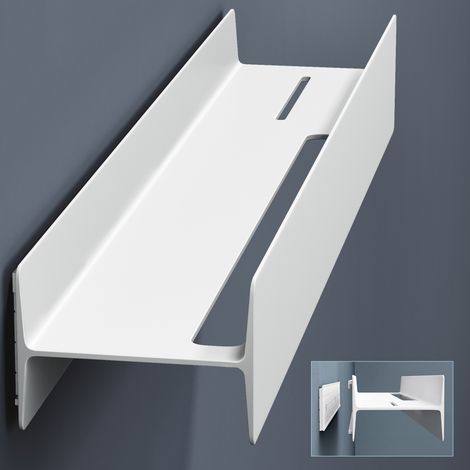 doporro Duschablage 60 cm, Stabiles Duschregal aus Aluminium-Magnesium-Legierung, Badezimmer Wandregal mit Schraubmontage, Optional Ohne Bohren (Kleber Nicht Enthalten), für Dusche & Bad, Matt Weiß