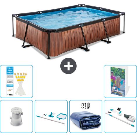 Exit-toys Piscina Exit Rectangular - Efecto madera - 300x200x65 cm - 7-piezas  S323 (1/5)