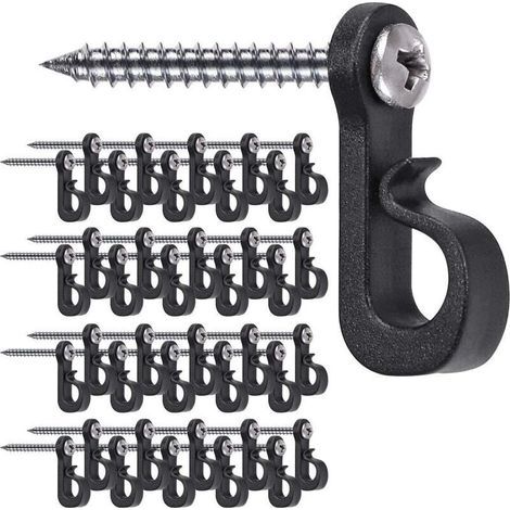 Set mit 40 Weihnachtslichterhaken mit Kreuzschlitzschrauben für Garage, Silvester, Gartenpartys, leicht zu entformendes Kabel und magische LED-Lichter, breite Schrauben (1/5)