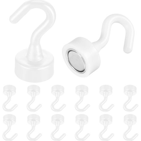 Lot de 12 crochets magnétiques robustes pour réfrigérateur, cuisine, bureau, salle de classe, cabine de croisière