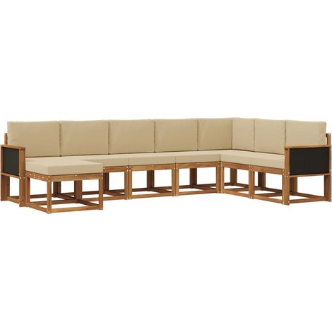 Set di divani da esterno 8 pz 8-Posti Naturale e Beige vidaXL (1/5)