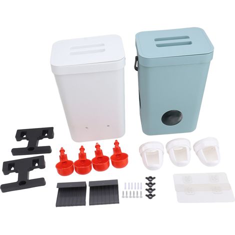 Lot de nourrisseurs et abreuvoirs automatiques pour poules, volailles, élevage de poulets (1/5)