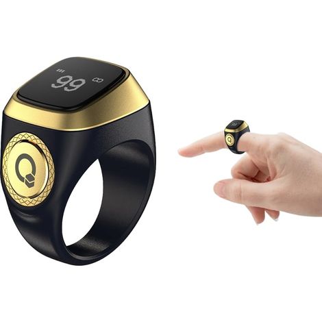 1 Anneau Compteur Tasbeeh, Écran OLED 0,49 pouces, Vibration Rappel Prière, Taille 18mm, Pour Hommes Femmes