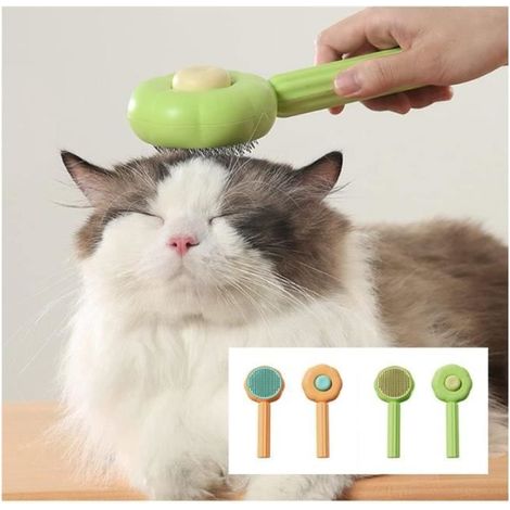 Brosse de toilettage - ANIMAL CARE - Orange - Poignée ergonomique - Antidérapante - Pour chiens et chats (1/4)