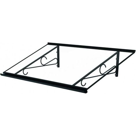 Auvent De Porte Retro Camari Metal Polycarbonate Gris Anthracite
