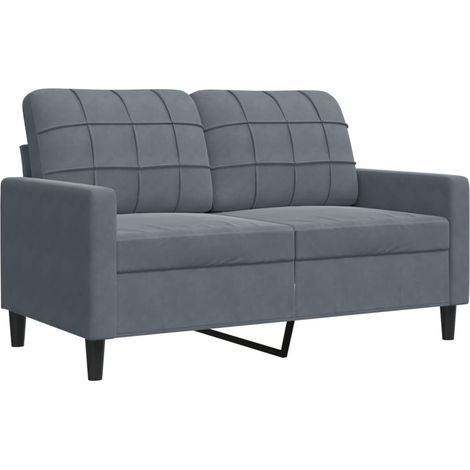 Canapé à 2 places,Sofa pour Salon,Banquette Gris foncé 120 cm Velours CFW258241