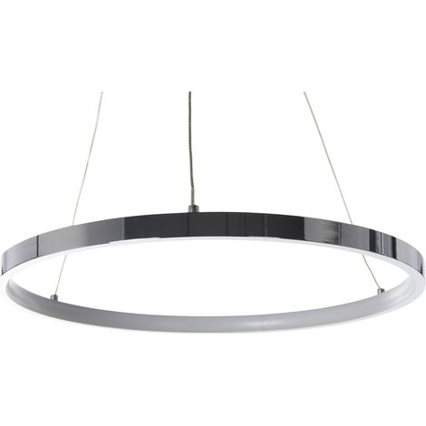 Lámpara de techo LED de metal plateado aluminio anillo ø 40 cm glamour moderno