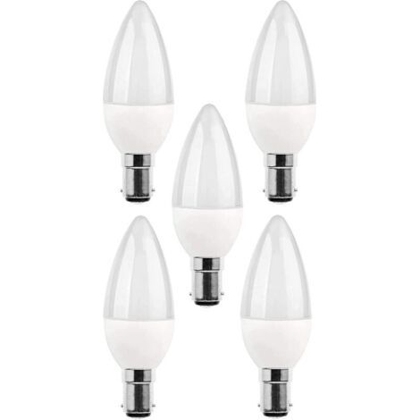 Lot de 5 ampoules 5w LED B15, équivalent à une ampoule à incandescence de 25 W, 270 lm, lumière du jour 3000 K, C35 SBC B15 à petit culot à baïonnette [Classe énergétique A+]