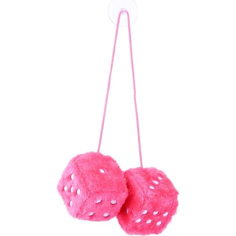 Ein Paar hängende Plüschwürfel als Auto-Ornamente, Plüschwürfel-Würfel, Auto-Accessoires für den Innenspiegel (Rosa) (1/5)
