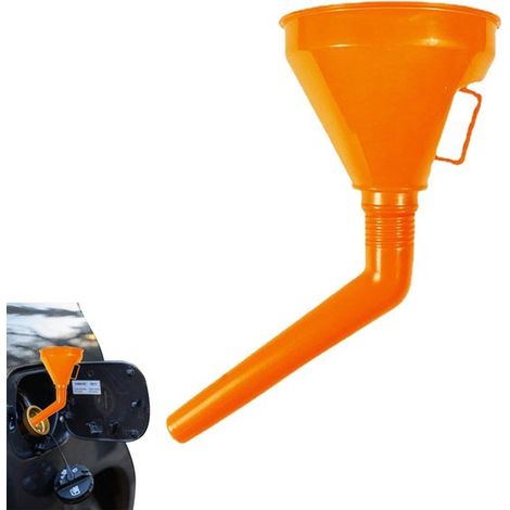 Lot de 2 entonnoirs à carburant – Accessoires auto – Entonnoirs pour voiture – PP – Orange (1/5)