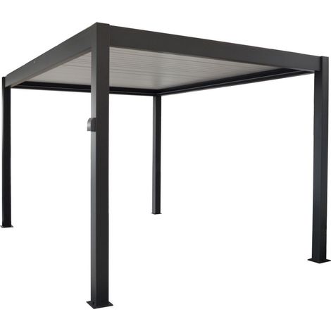 PROLOISIRS Pergola autoportée Bioclimatique Autonome Zéphir 3 x 4 m Solaire en Aluminium - grey (1/3)