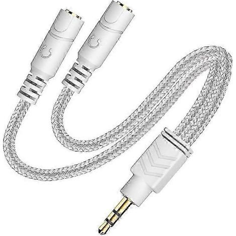 Câble répartiteur audio AUX pour casque, câble tressé 3,5 mm, répartiteur audio 2 voies Ster JP (1/5)