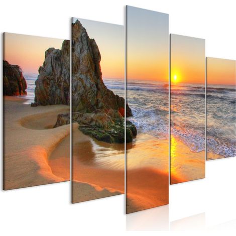 Tableau Imprimé 5 Panneaux "Meeting at Sunset Wide" 50 x 100 cm (1/2)