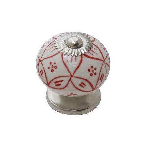 Bouton Meuble Céramique Rouge Jasmin - B BEAUTY