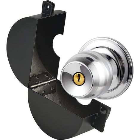 Dispositif de verrouillage de poignée de porte empêchant la rotation de la poignée et l'accès à la serrure (sans cadenas). (1/4)