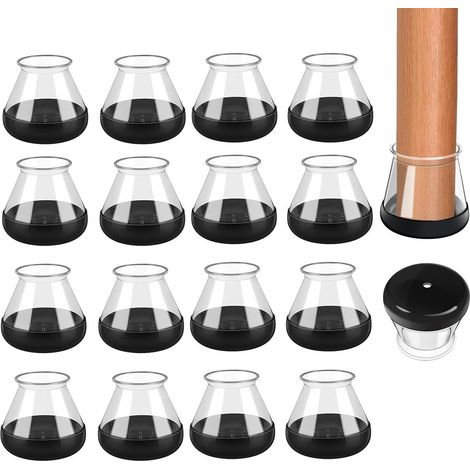 Lot de 16 embouts de pieds de chaise en silicone - Protections pour pieds de chaise et de sol - Élastiques - Conviennent aux pieds de chaise ronds de 20 à 30 mm - Ronds - Taille M (1/5)