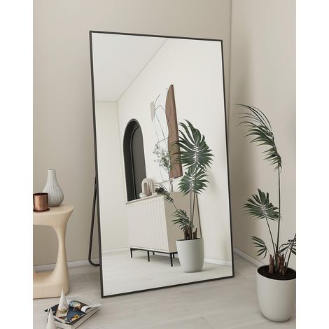 Koonmi 180 x 76 cm Standspiegel, robuster Ganzkörperspiegel mit minimalistischem, schmalem Aluminiumrahmen, großer moderner Wand- oder Hängespiegel für Wohn- und Schlafzimmer, Gold (1/3)