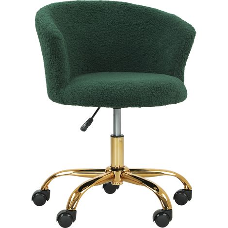 Chaise de bureau ergonomique verte réglable hauteur siège pivotant base acier confort bureau moderne télétravail design