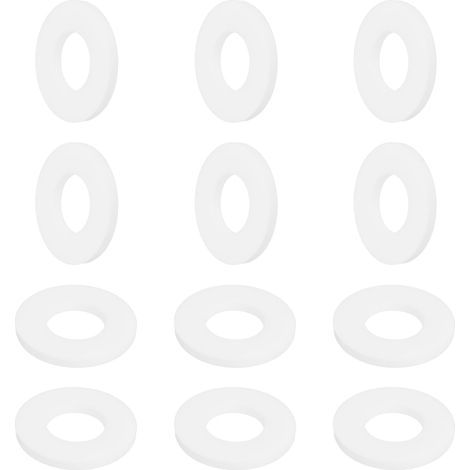 Rondelle PTFE 12Pcs 35mm OD 17mm ID 3mm Épais Rondelles Plates Joint d'Étanchéité Annulaire pour Robinet, Tuyau, Boulon, Machinerie, Blanc (1/5)