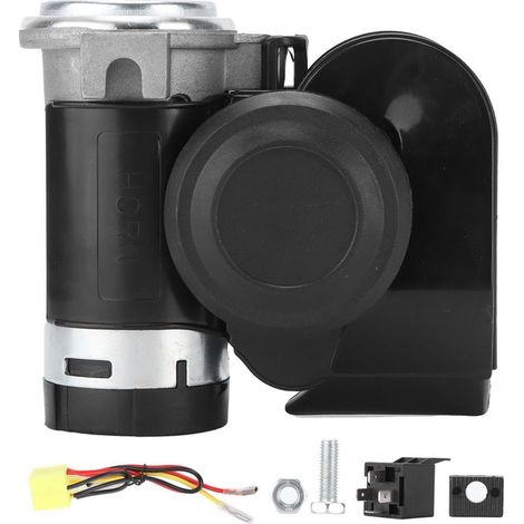 Klaxon à Air électrique double ton 12V 125db, avec relais automobile pour camion, voiture, moto, ATV (1/5)