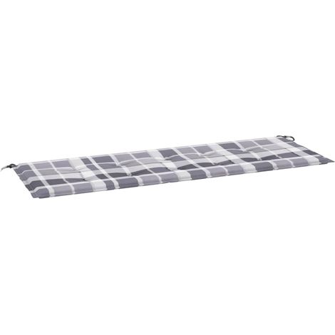 Maison Exclusive - Cuscino per Panca a Quadri Grigi 150x50x3 cm Tessuto Oxford (1/5)
