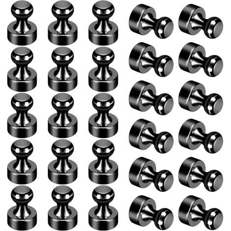 24 Pack Black Fridge Magnets for Adults, Strong for Whiteboard, Lockers, Office, Classroom, Kitchen
