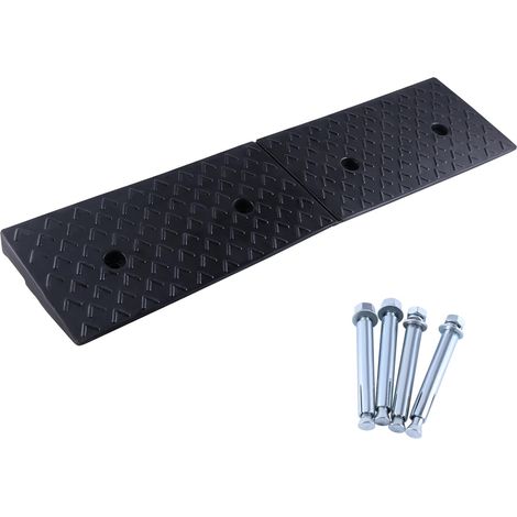 Rampe de trottoir - 100 x 25 x 5 cm - Rampe de trottoir en caoutchouc - Rampe de chaise roulante - Rampe d'accès - Rampe de seuil de porte - Rampe de voiture (1/5)