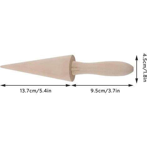 Molde de madera para gofres con forma de cono, molde de madera para conos de helado con forma de cono (1/5)